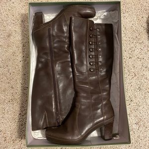 Brown heeled boots